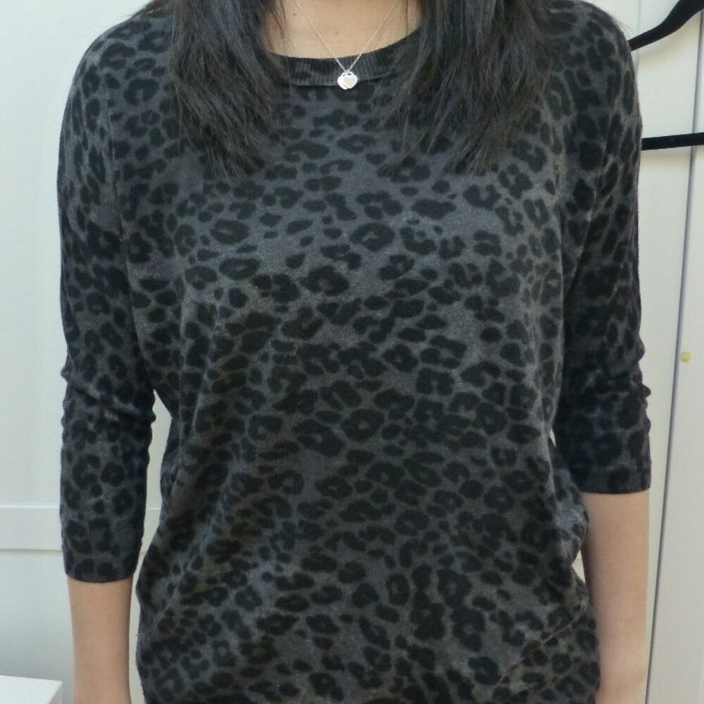 Wilfred by Aritzia Silk & Cashmere Animal Print Sweater - Size - XS